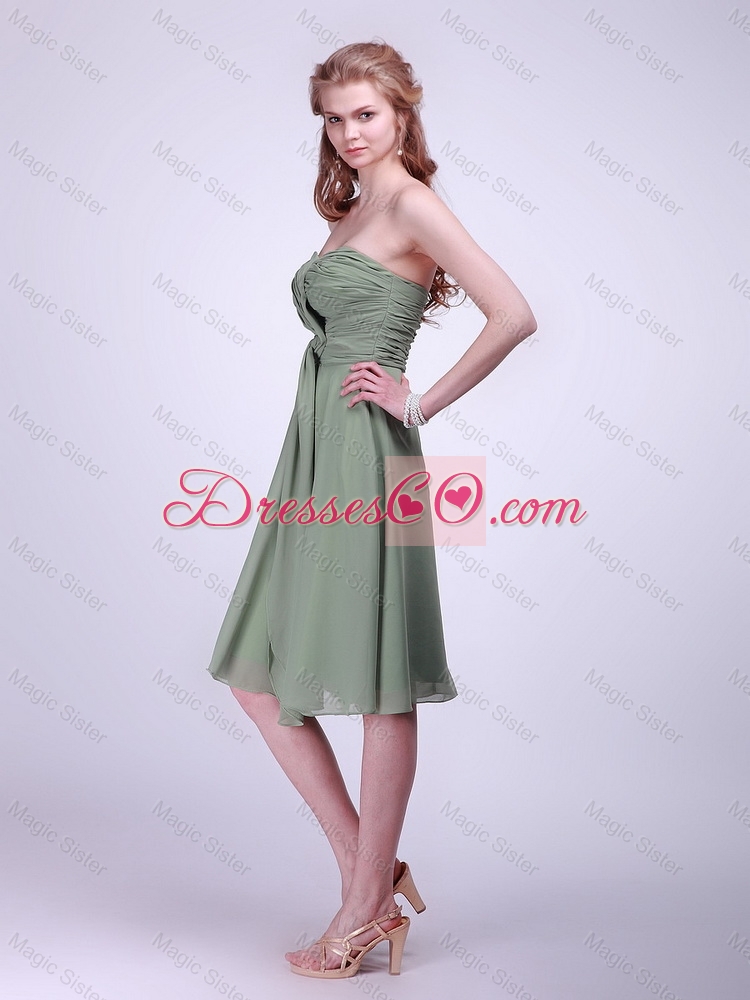 Discount Empire Strapless Ruching Prom Dresses