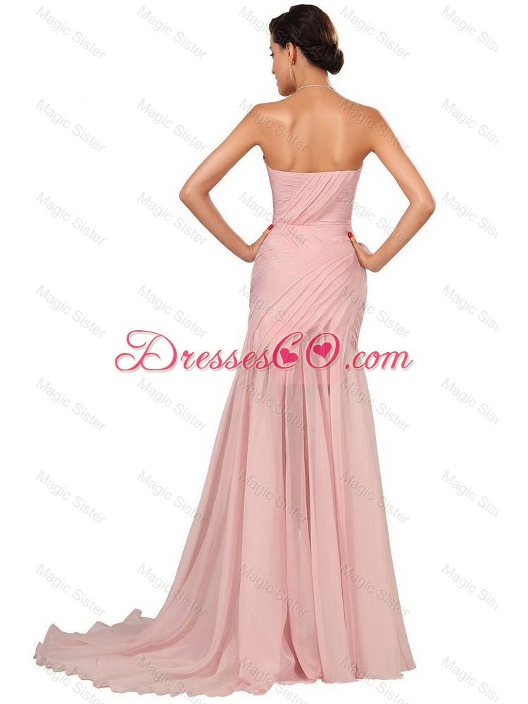Luxurious Side Zipper Ruched Prom Dress with Asymmetrical