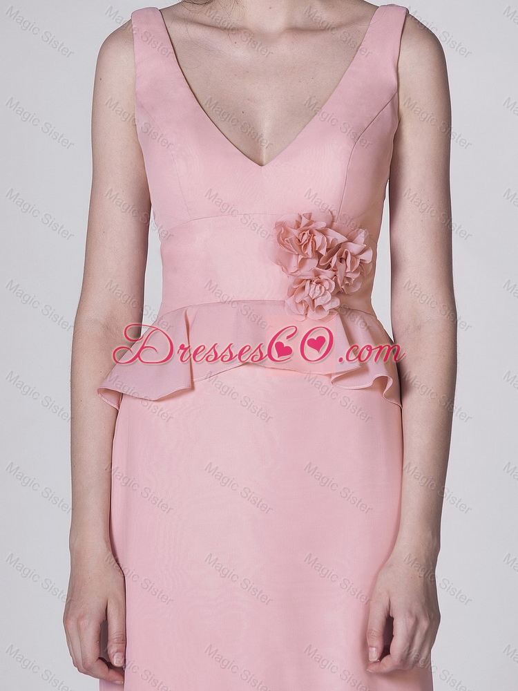 New Style Hand Made Flowers and Ruffles Prom Dress for