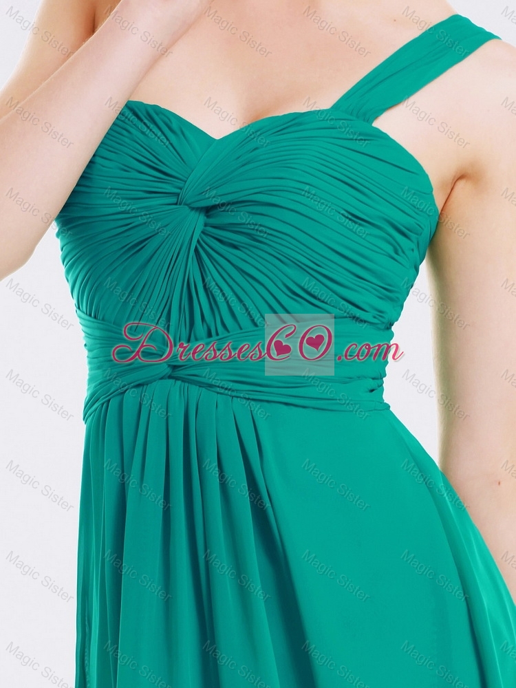 Popular Cheap Lovely Short One Shoulder Prom Dress with Ruching