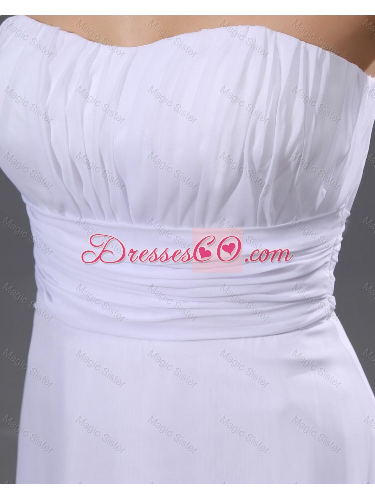 Romantic Ruching Short Prom Dress in White