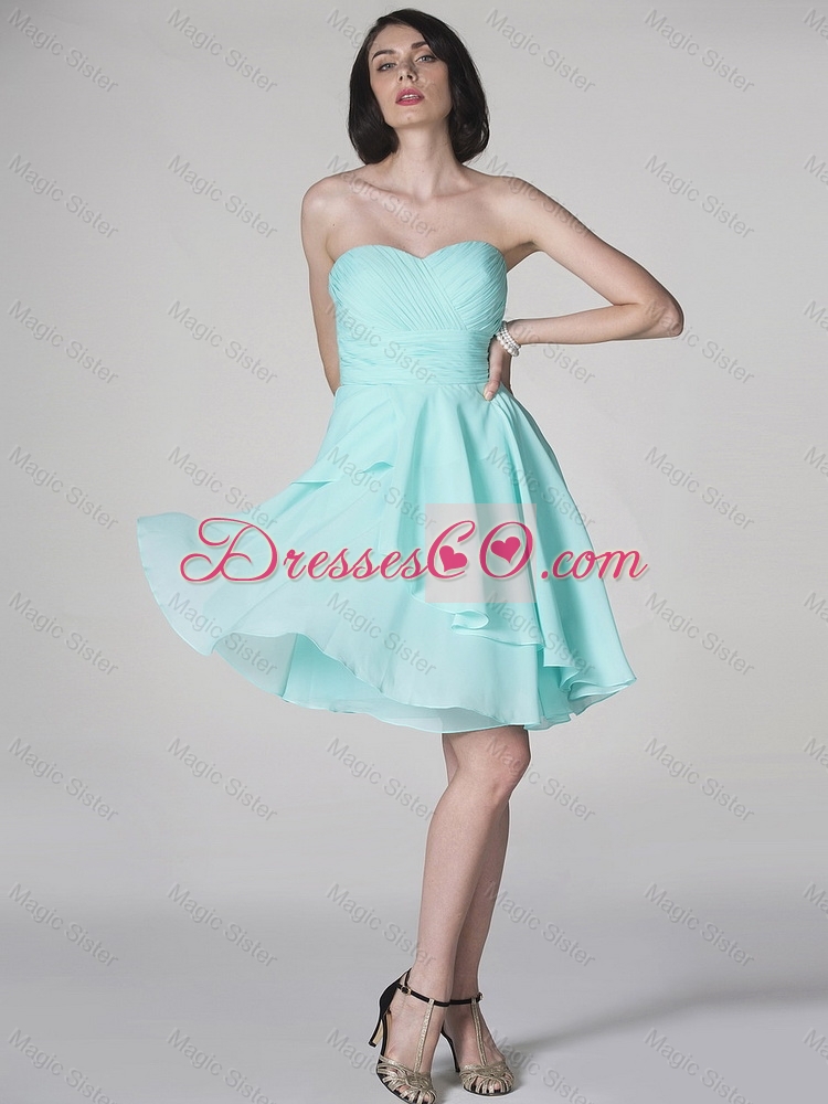 New Style Side Zipper Ruched Short Prom Dress with Sweetheart