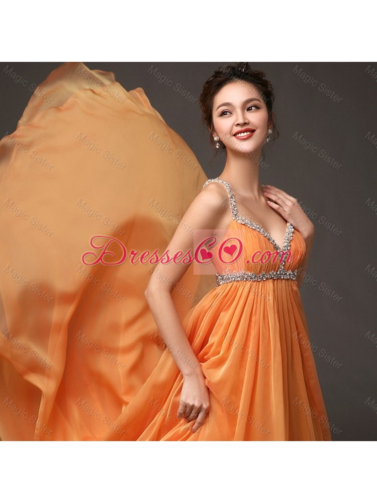 Classical Luxurious Fashionable Court Train Prom Gown with Beading and Ruching