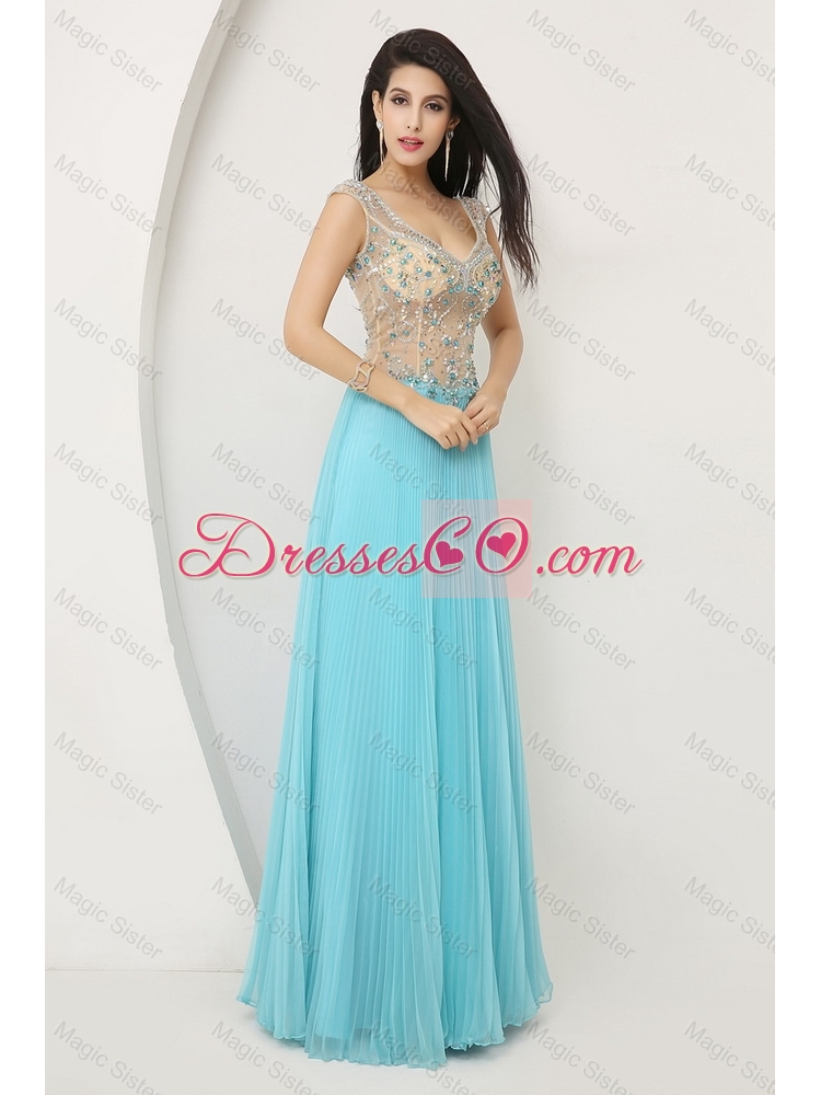 Classical Luxurious Perfect Pretty Beaded Straps Zipper Up Prom Dress with Cap Sleeves