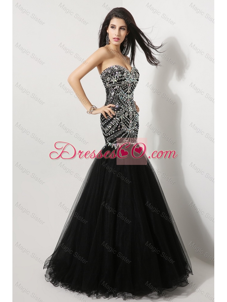 Perfect Pretty Luxurious Mermaid Beaded Prom Dress in Black