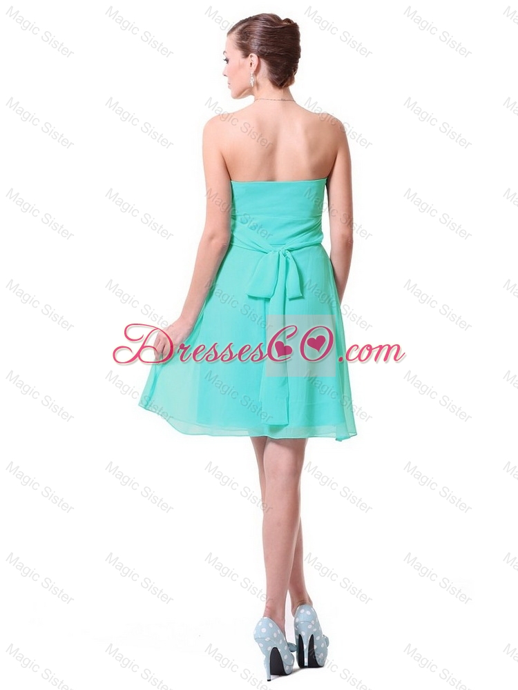 Cheap Lovely Discount Strapless Mini Length Prom Dress in Turquoise