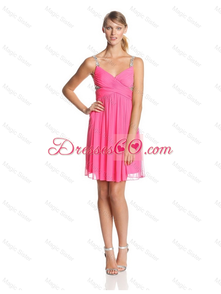 Colorful Empire Straps Prom Dress with Sequins for
