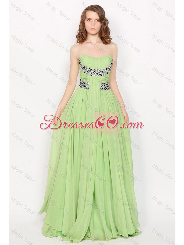 Gorgeous Exclusive Hot Sale Strapless Brush Train Prom Dress in Apple Green