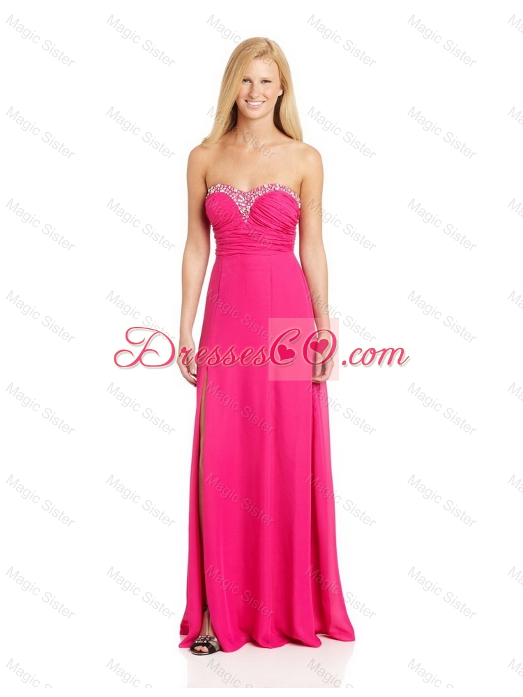 Gorgeous Exclusive Pretty Empire Prom Dress with Brush Train in Hot Pink