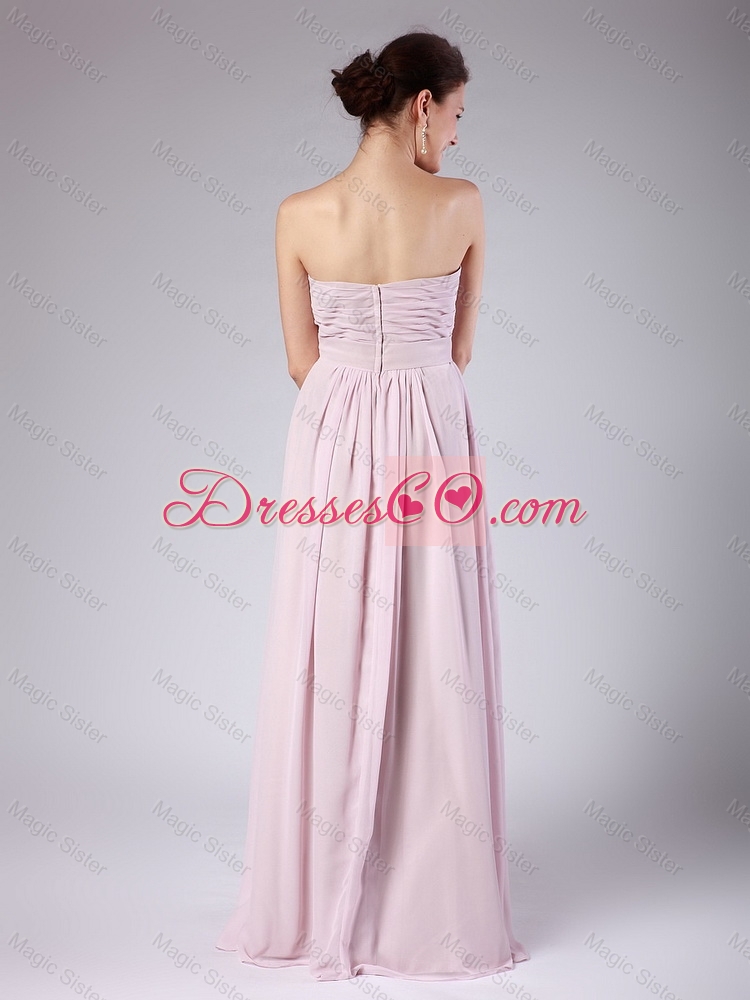 Affordable Chiffon Strapless Belt Long Prom Dresses