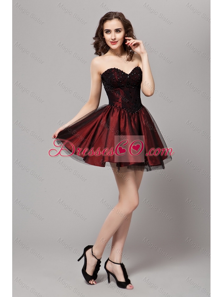 Gorgeous Exclusive Beautiful A Line Wine Red Prom Gowns with Beading