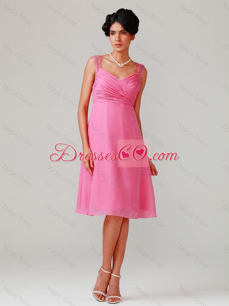 Gorgeous Exclusive Brand New Straps Ruching Short Prom Dress in Hot Pink