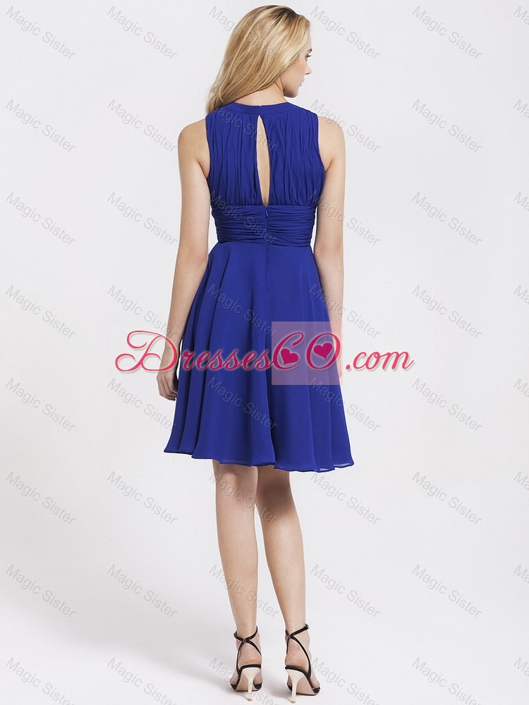 Gorgeous Exclusive Fashionable Short Royal Blue Prom Dress with Hand Made Flowers