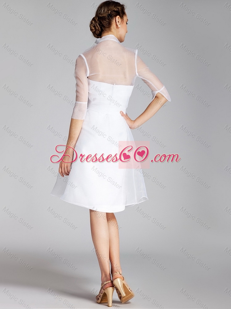Wonderful Short Ruching White Prom Dresses