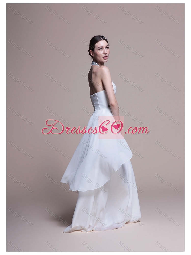 Artistic Empire Halter Top Prom Dress with Beading in White