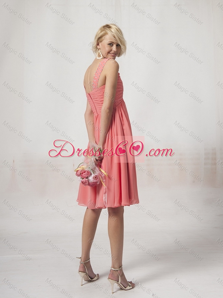 Beautiful Empire V Neck Prom Dress with Ruching for