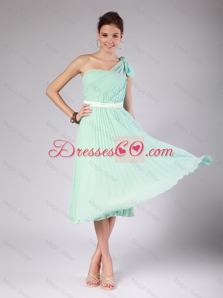 Discount One Shoulder Side Zipper Prom Dress in Apple Green