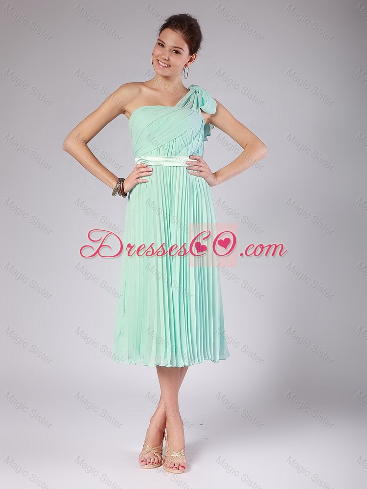 Discount One Shoulder Side Zipper Prom Dress in Apple Green