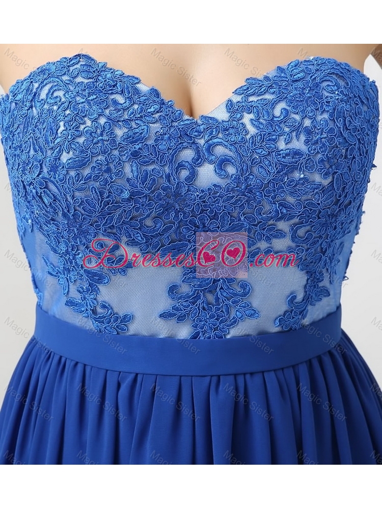 Hot Sale Blue Prom Dress with Appliques