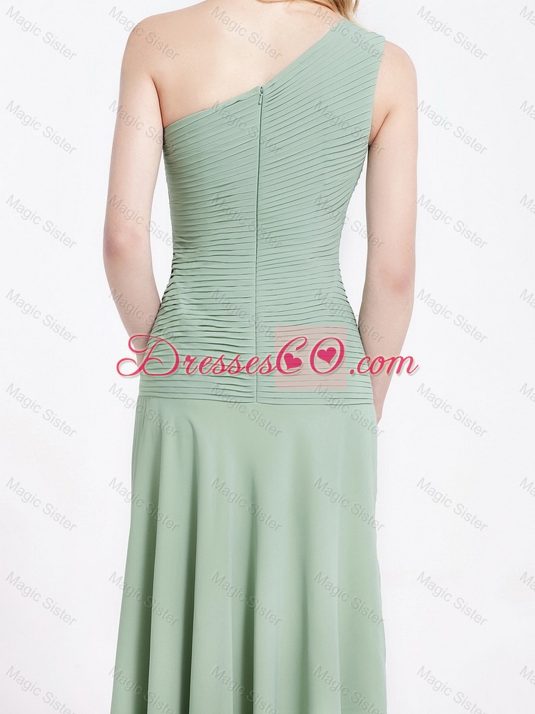 Perfect One Shoulder Ankle Length Prom Dress with Empire
