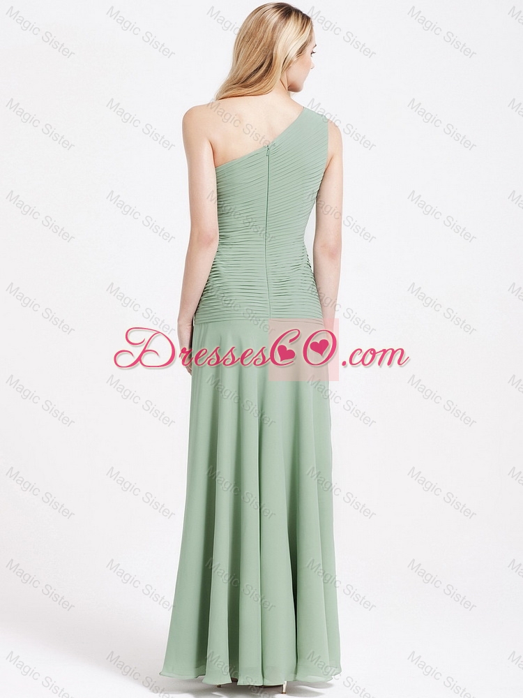 Perfect One Shoulder Ankle Length Prom Dress with Empire