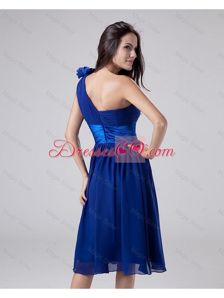 Wonderful One Shoulder Belt Short Prom Dress in Royal Blue