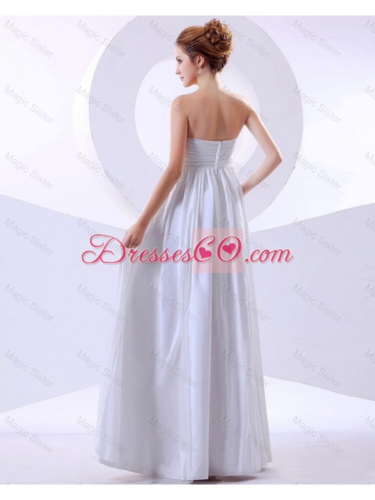 Gorgeous Exclusive Elegant Hand Made Flowers Empire Prom Dress in White