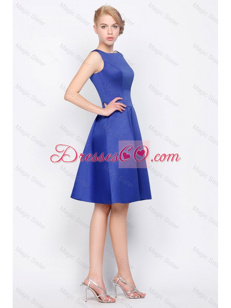 Modest Empire Bateau Prom Dress in Royal Blue