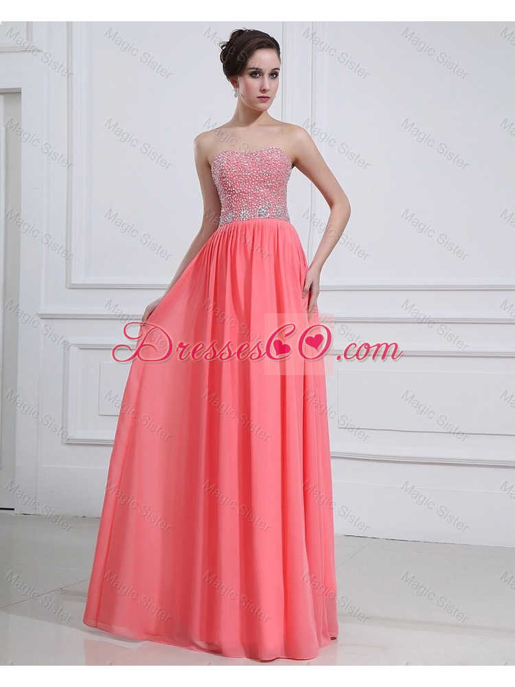 Popular Watermelon Prom Dress with Beading