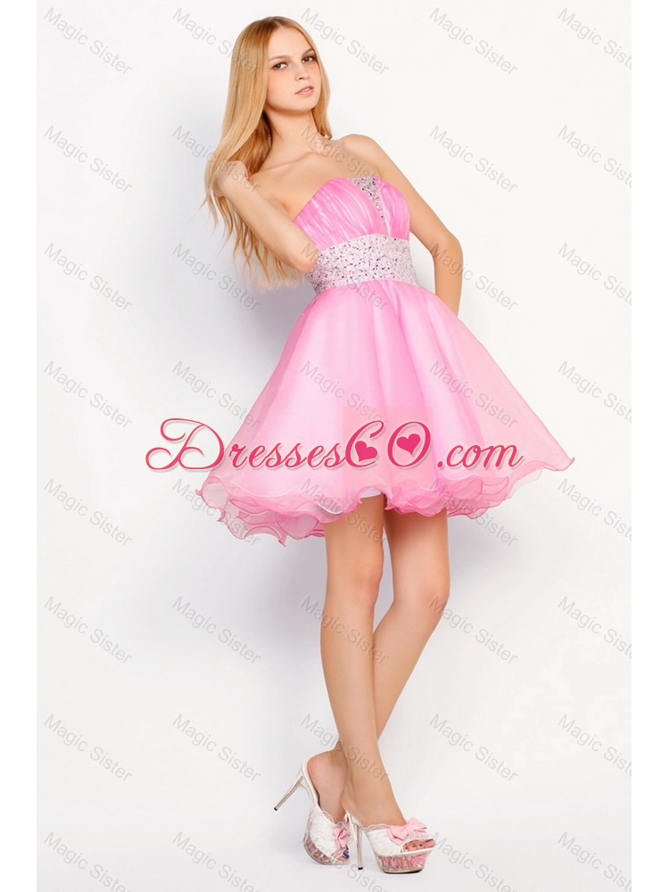 Gorgeous Exclusive Modern Rose Pink Short Prom Dress with Beading