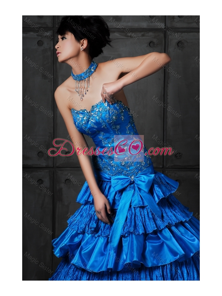 Discount A Line Prom Dress with Ruffled Layers