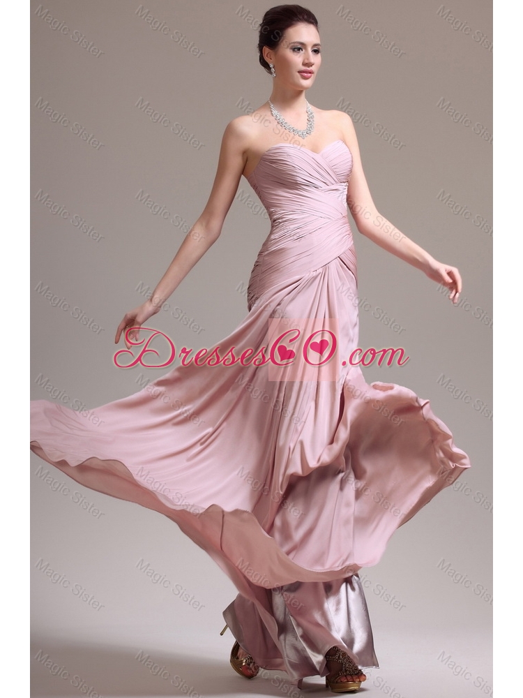 Simple Column Prom Dress with Ruching for