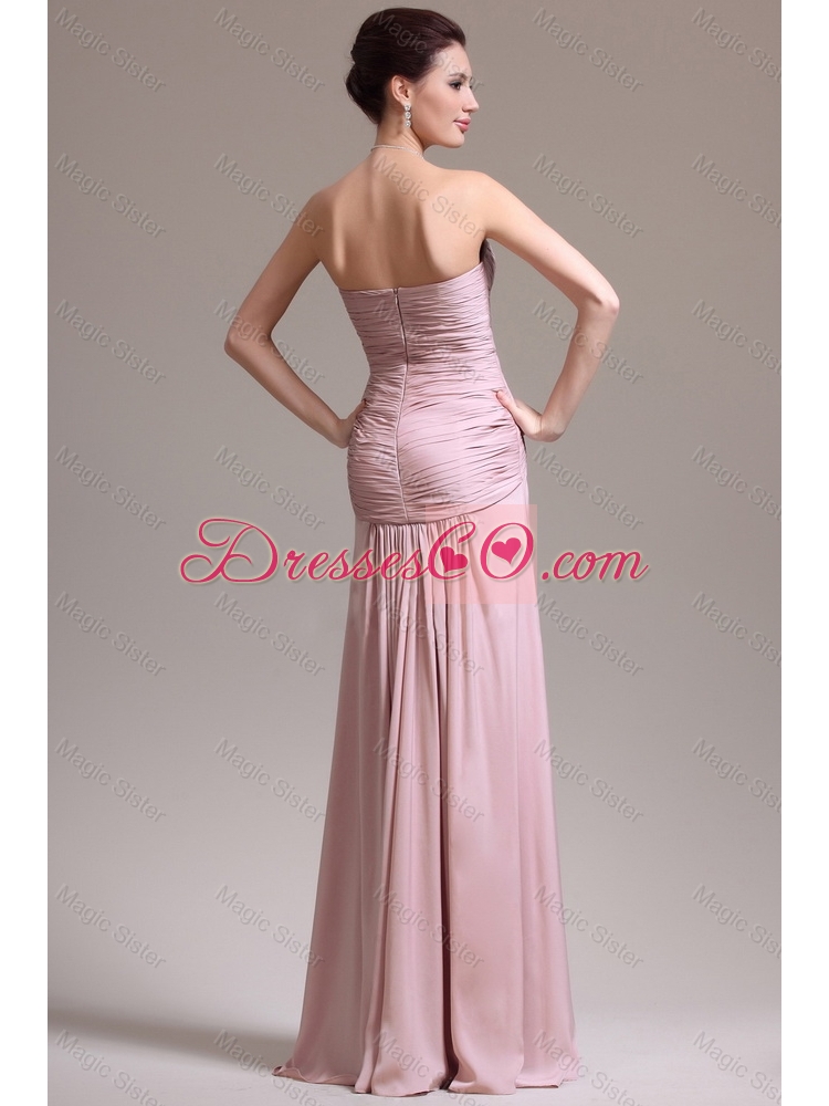 Simple Column Prom Dress with Ruching for