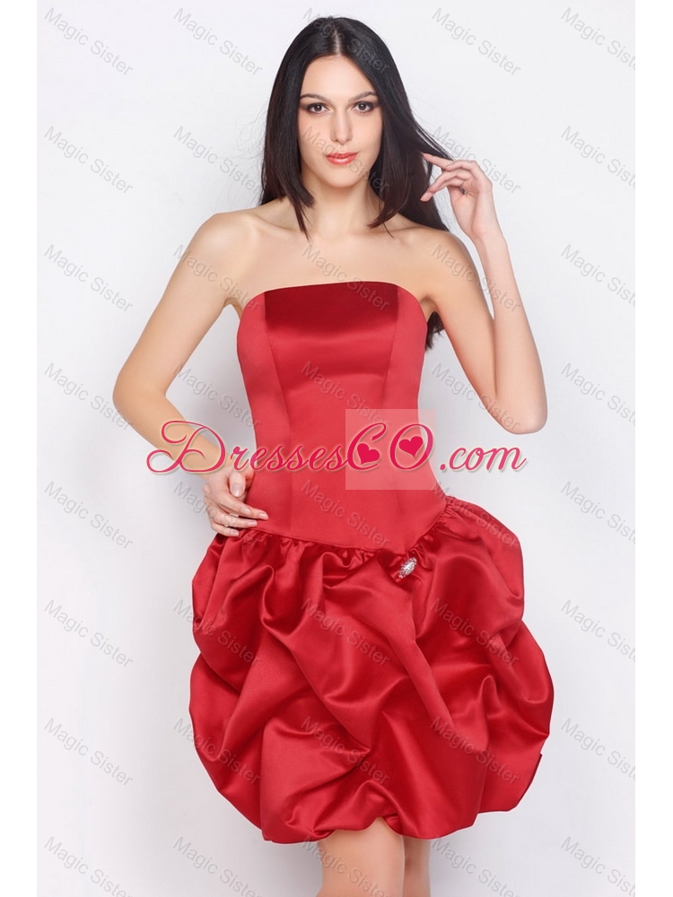 Perfect Strapless Short Prom Dress with Beading and Pick Ups