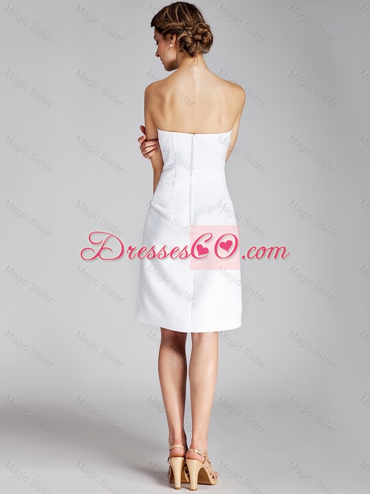 Beautiful Luxurious Strapless Ruching Short White Prom Dresses
