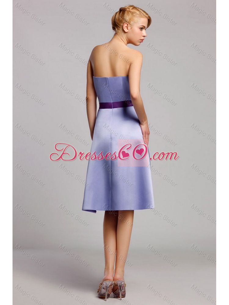 Gorgeous Exclusive Beautiful Classical Empire Strapless Short Prom Dress with Belt in Lavender