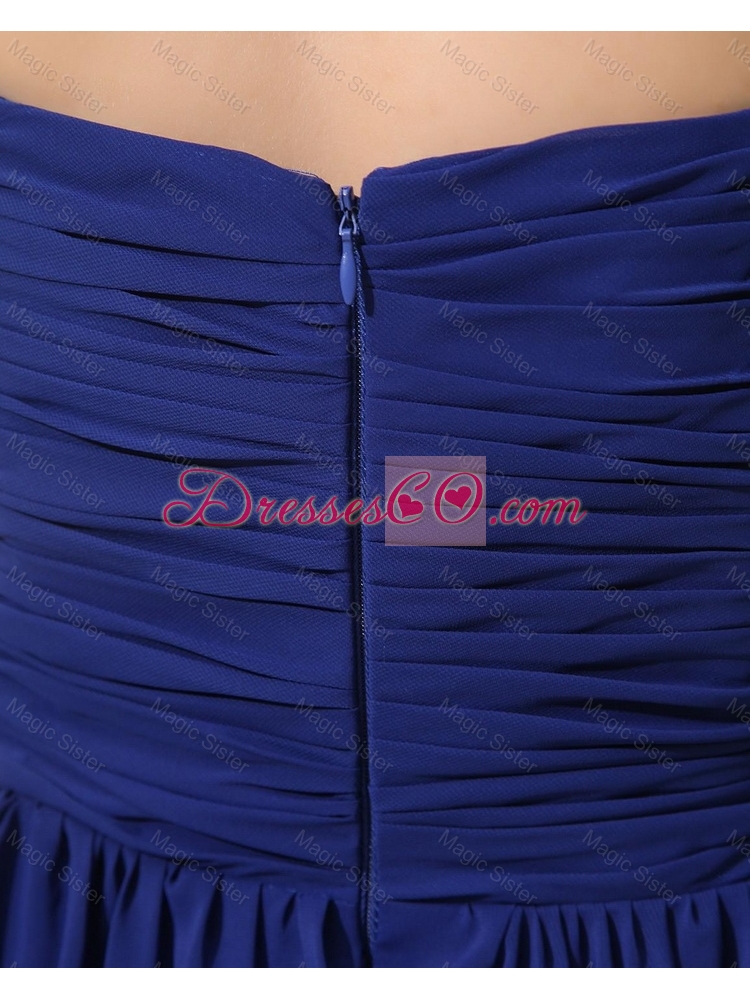 Hot Sale Beautiful Simple Royal Blue Prom Dress with Ruching for