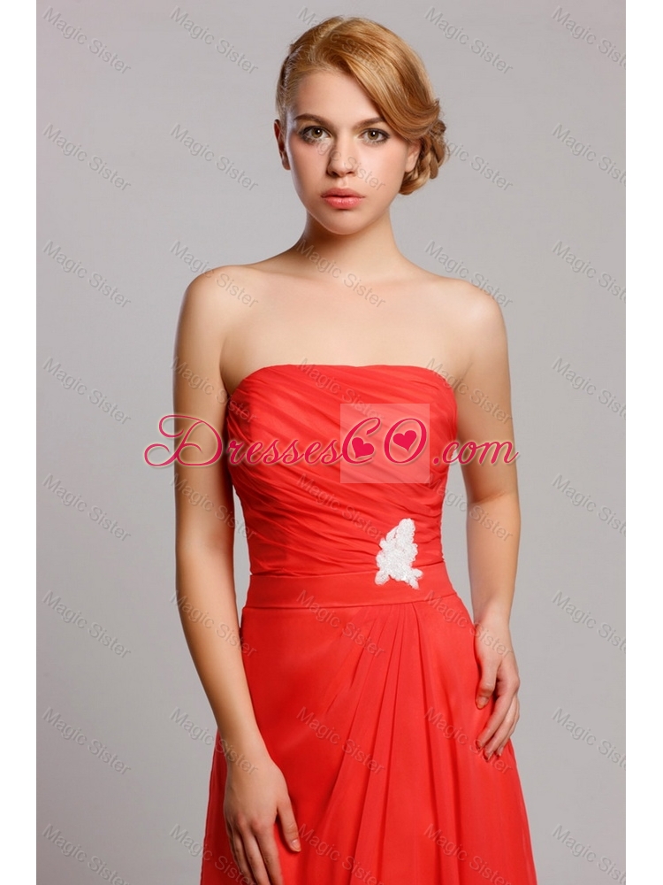 New Style Appliques Short Prom Dress in Orange Red