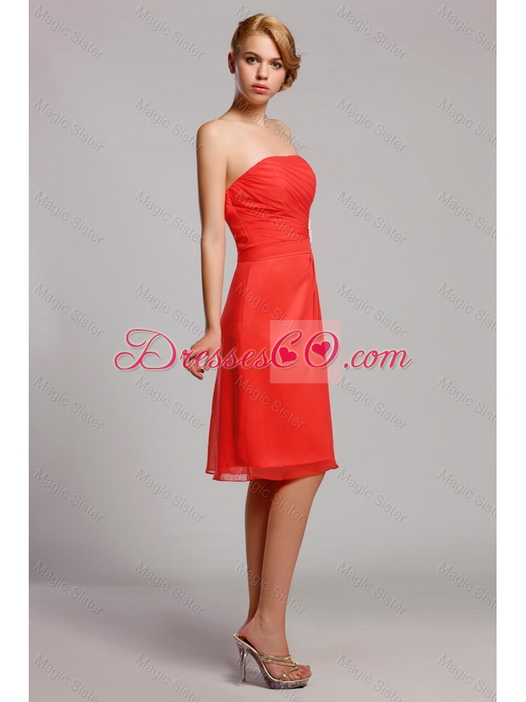 New Style Appliques Short Prom Dress in Orange Red