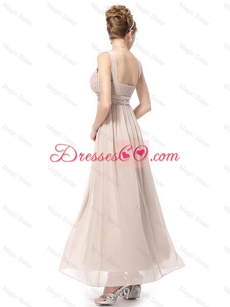 New Arrivals Beautiful Cheap Straps Ankle Length Prom Dress in Champagne