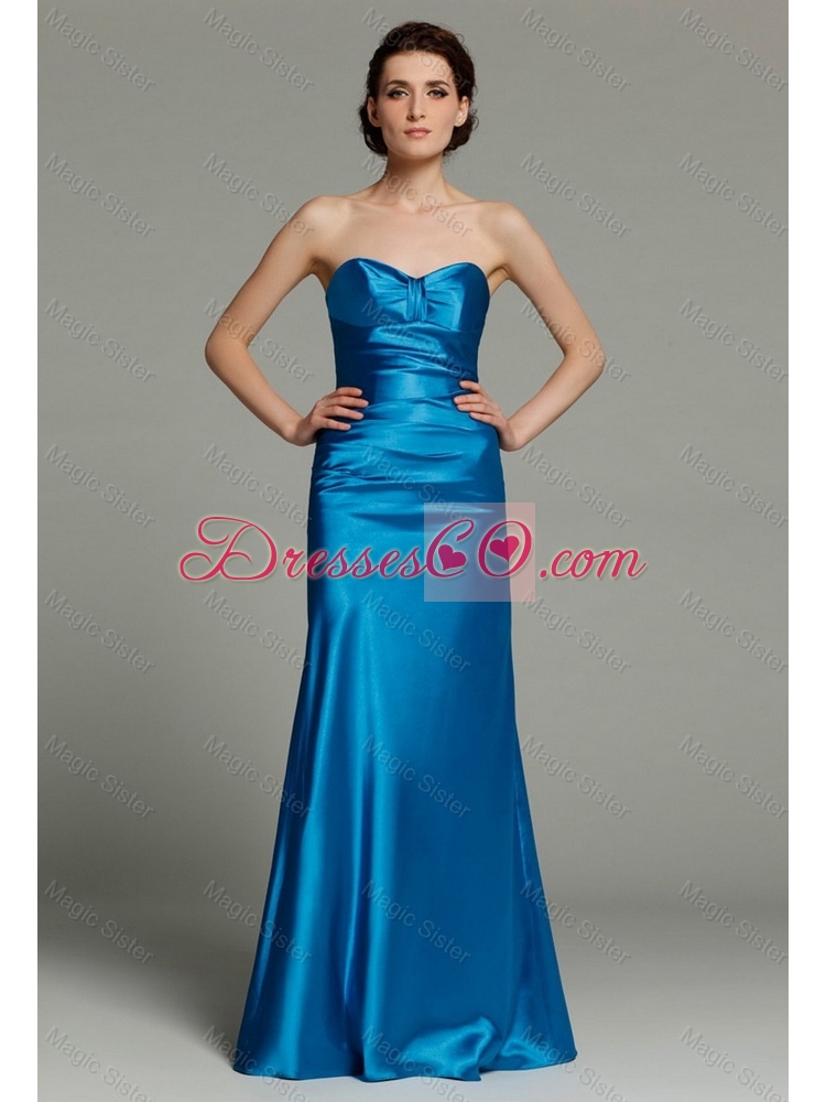 New Arrivals Beautiful Column Teal Prom Dress with Zipper Up