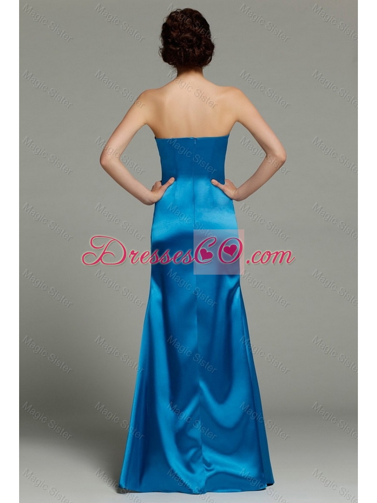 New Arrivals Beautiful Column Teal Prom Dress with Zipper Up