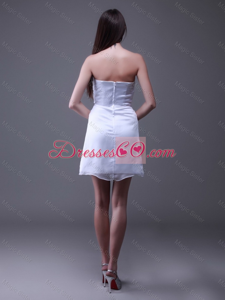 New Arrivals Strapless Ruffles Short Prom Gowns in White