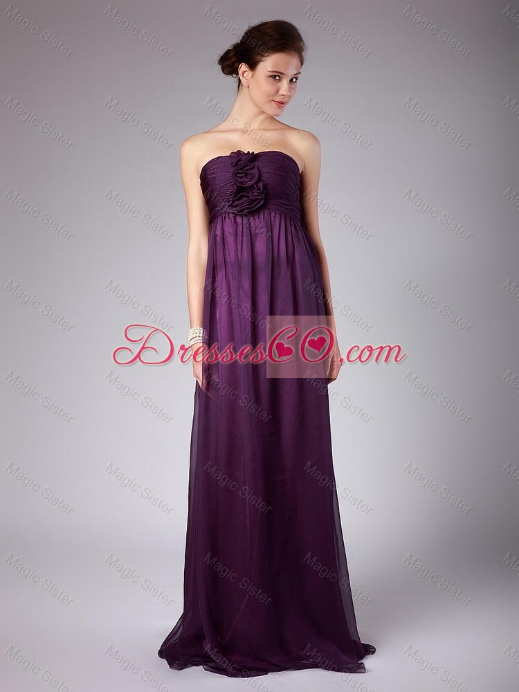 Perfect Ruched Prom Gowns with Hand Made Flowers