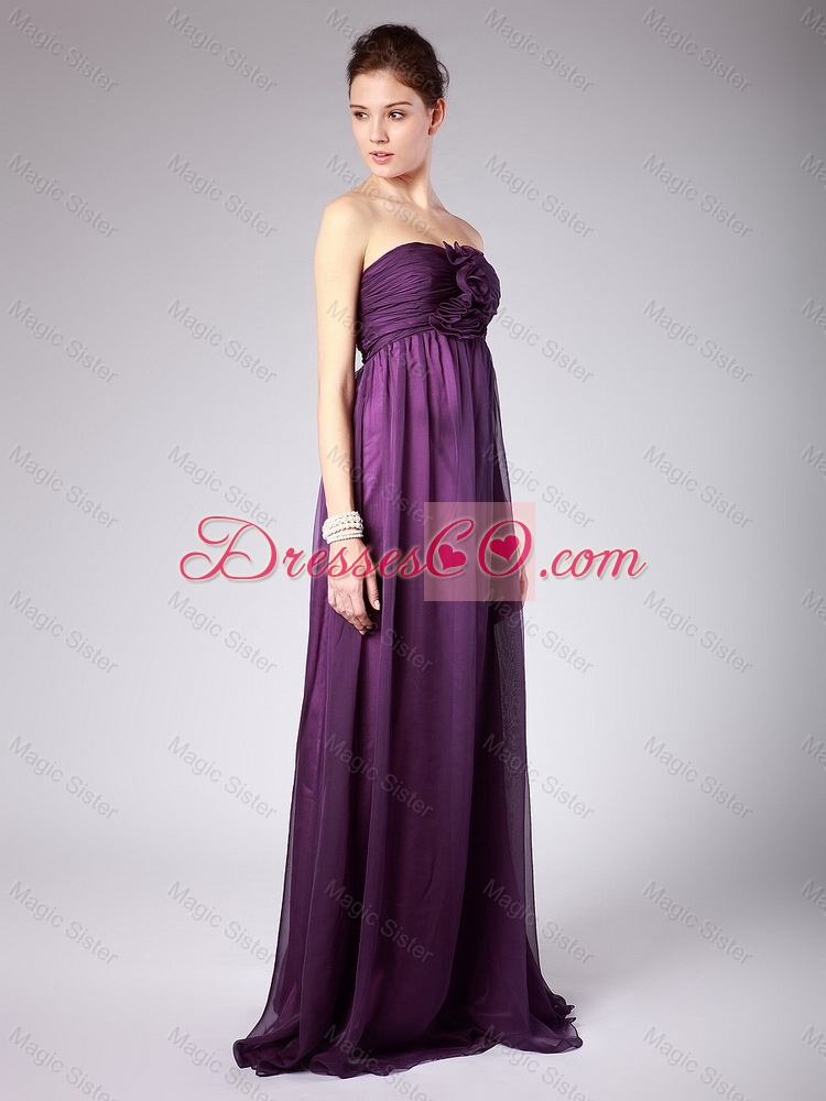 Perfect Ruched Prom Gowns with Hand Made Flowers