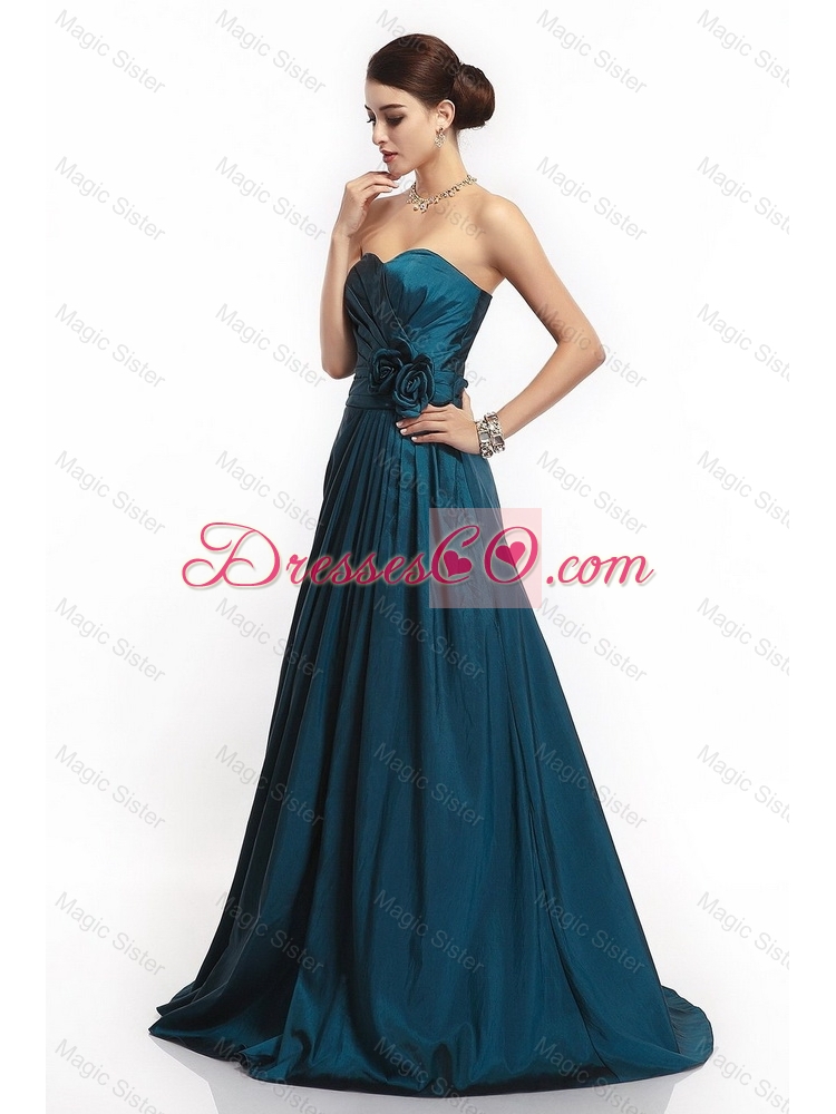 Popular New Style Beautiful Pretty Hand Made Flowers Prom Dress in Navy Blue