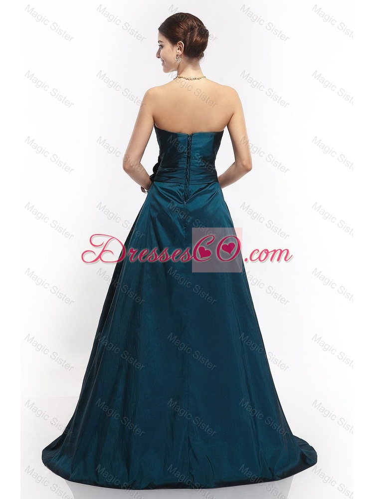Popular New Style Beautiful Pretty Hand Made Flowers Prom Dress in Navy Blue