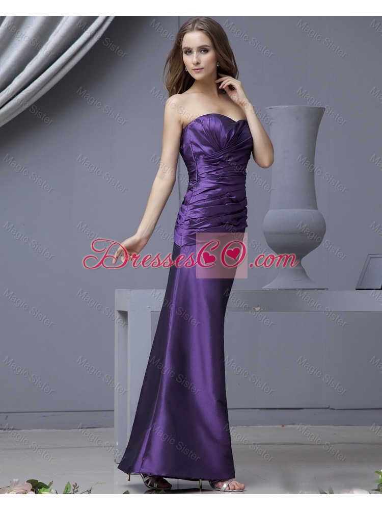 Perfect Column Ruching Prom Dress in Purple