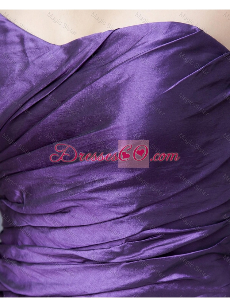 Perfect Column Ruching Prom Dress in Purple
