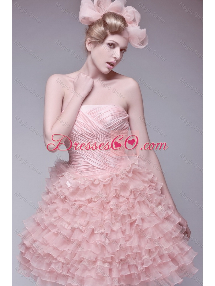 Gorgeous Exclusive Discount Classical Ball Gown Ruffled Layers Prom Gowns with Strapless